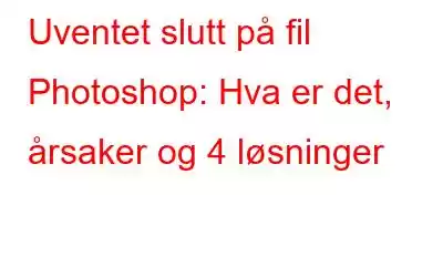 Uventet slutt på fil Photoshop: Hva er det, årsaker og 4 løsninger