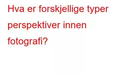 Hva er forskjellige typer perspektiver innen fotografi?