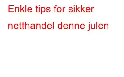 Enkle tips for sikker netthandel denne julen