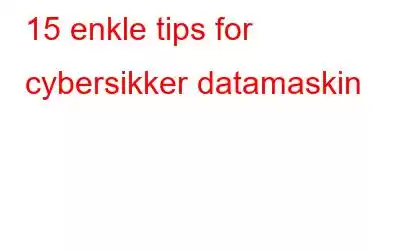 15 enkle tips for cybersikker datamaskin