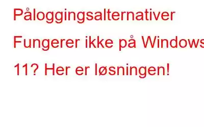 Påloggingsalternativer Fungerer ikke på Windows 11? Her er løsningen!