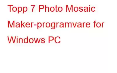 Topp 7 Photo Mosaic Maker-programvare for Windows PC