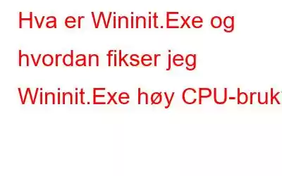 Hva er Wininit.Exe og hvordan fikser jeg Wininit.Exe høy CPU-bruk?