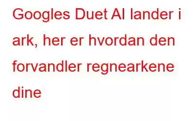 Googles Duet AI lander i ark, her er hvordan den forvandler regnearkene dine