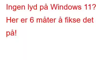 Ingen lyd på Windows 11? Her er 6 måter å fikse det på!