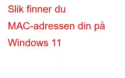 Slik finner du MAC-adressen din på Windows 11