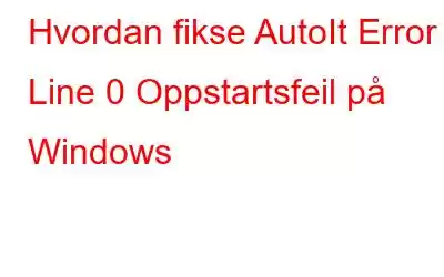 Hvordan fikse AutoIt Error Line 0 Oppstartsfeil på Windows