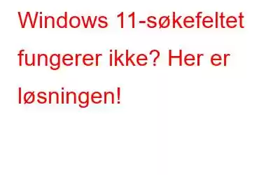 Windows 11-søkefeltet fungerer ikke? Her er løsningen!