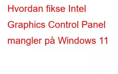 Hvordan fikse Intel Graphics Control Panel mangler på Windows 11