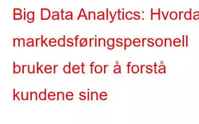 Big Data Analytics: Hvordan markedsføringspersonell bruker det for å forstå kundene sine