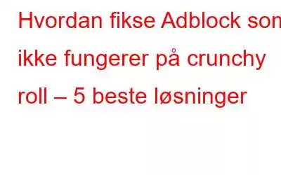 Hvordan fikse Adblock som ikke fungerer på crunchy roll – 5 beste løsninger