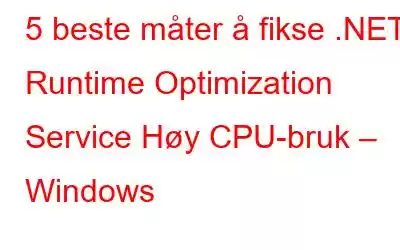 5 beste måter å fikse .NET Runtime Optimization Service Høy CPU-bruk – Windows