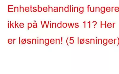 Enhetsbehandling fungerer ikke på Windows 11? Her er løsningen! (5 løsninger)