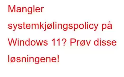 Mangler systemkjølingspolicy på Windows 11? Prøv disse løsningene!