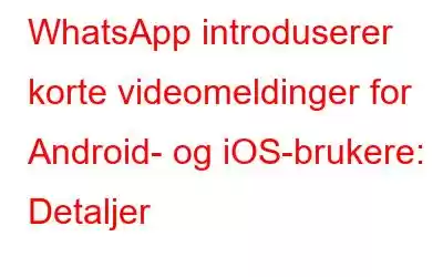 WhatsApp introduserer korte videomeldinger for Android- og iOS-brukere: Detaljer