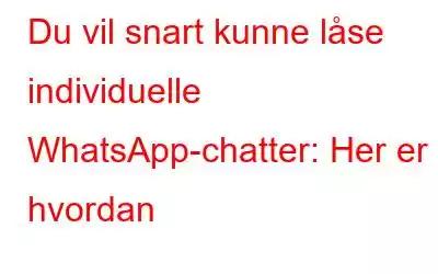 Du vil snart kunne låse individuelle WhatsApp-chatter: Her er hvordan