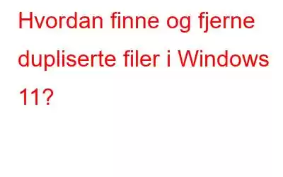 Hvordan finne og fjerne dupliserte filer i Windows 11?