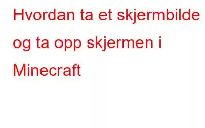 Hvordan ta et skjermbilde og ta opp skjermen i Minecraft