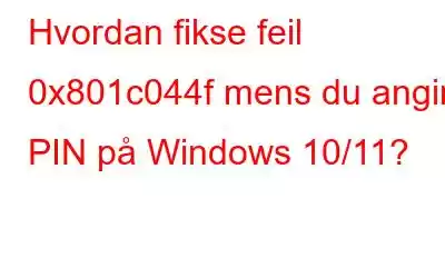 Hvordan fikse feil 0x801c044f mens du angir PIN på Windows 10/11?