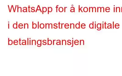 WhatsApp for å komme inn i den blomstrende digitale betalingsbransjen