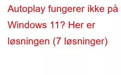 Autoplay fungerer ikke på Windows 11? Her er løsningen (7 løsninger)