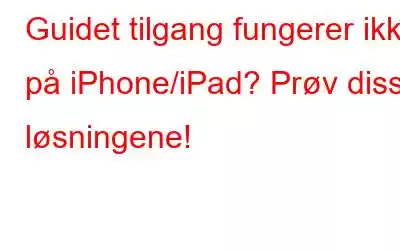 Guidet tilgang fungerer ikke på iPhone/iPad? Prøv disse løsningene!