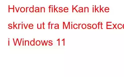 Hvordan fikse Kan ikke skrive ut fra Microsoft Excel i Windows 11